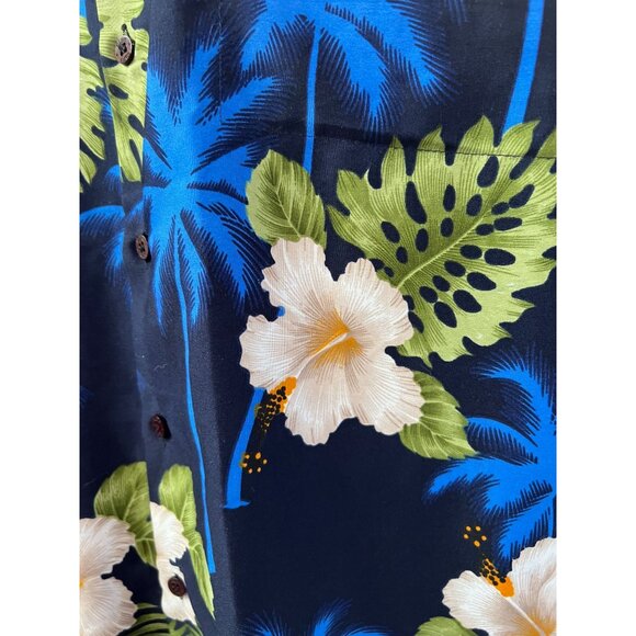 Rima Vintage Tropical Hawaiian Short Sleeve Shirt  Size XL Blue   Terivoile - Picture 13 of 16